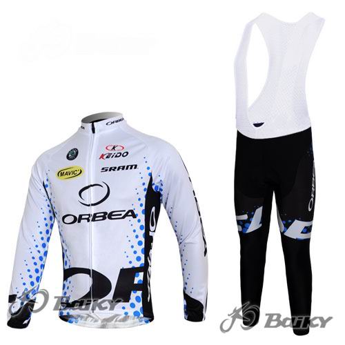 Orbea Maillot blanco mangas larga tirantes